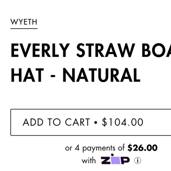 NWT WYETH  Everly Straw Boater Hat - Natural - Picture 2 of 7